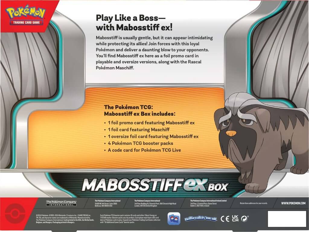 Pokemon TCG - Mabosstiff ex Box
