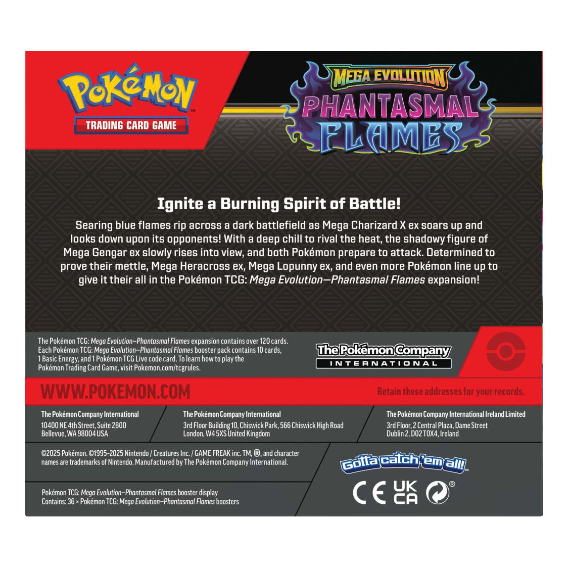 Pokemon TCG - Mega Evolution - Phantasmal Flames Booster Box (36 packs)