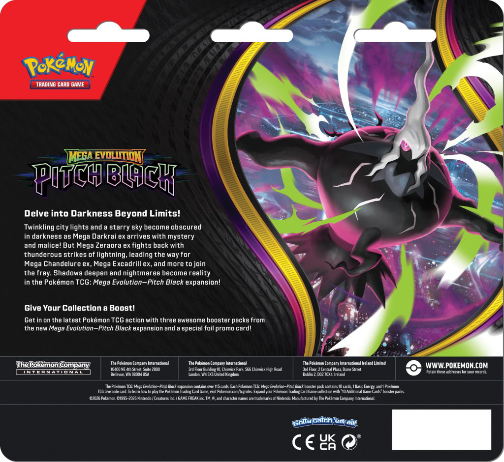 Pokemon TCG - Mega Evolution - Pitch Black - Three-Booster Blister
