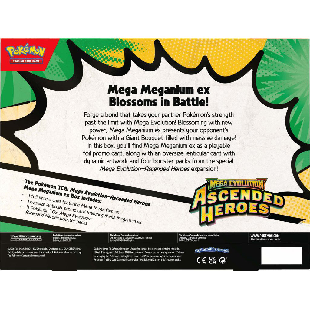 Pokemon TCG - Mega Evolution - Ascended Heroes Mega Meganium ex Box, Mega Emboar ex Box, or Mega Feraligatr ex Box