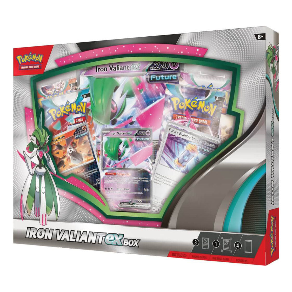 Pokémon TCG: Iron Valiant ex Box (1 Foil Promo Card, 1 Oversize Foil Pokémon TCG: Iron Valiant ex Box (1 Foil Promo Card, 1 Oversize Foil