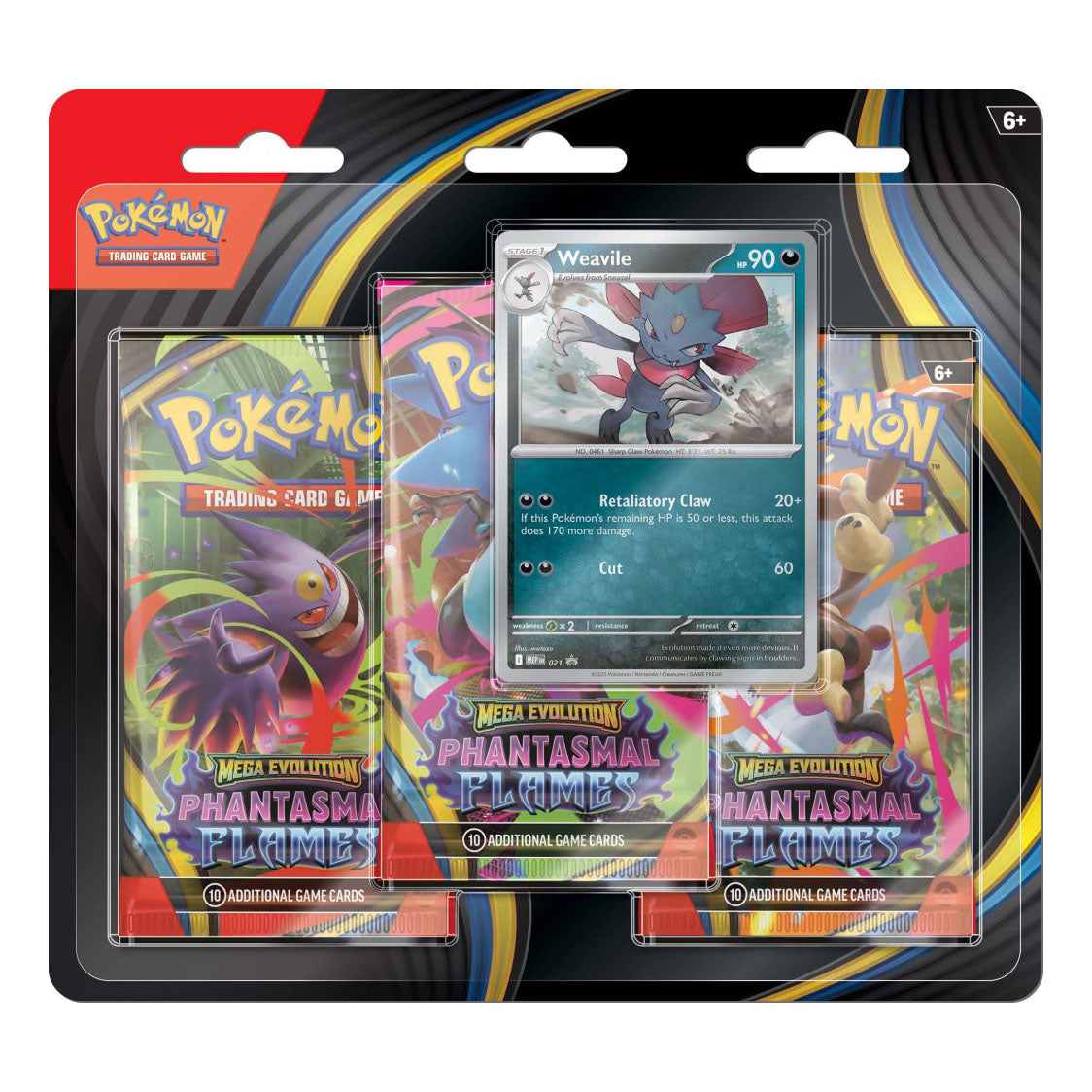 Pokemon TCG - Mega Evolution - Phantasmal Flames Three Booster Blister