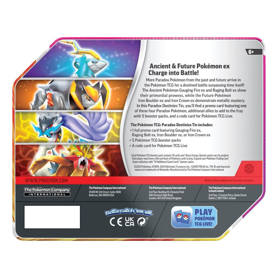 Pokemon TCG - Paradox Destinies Tin