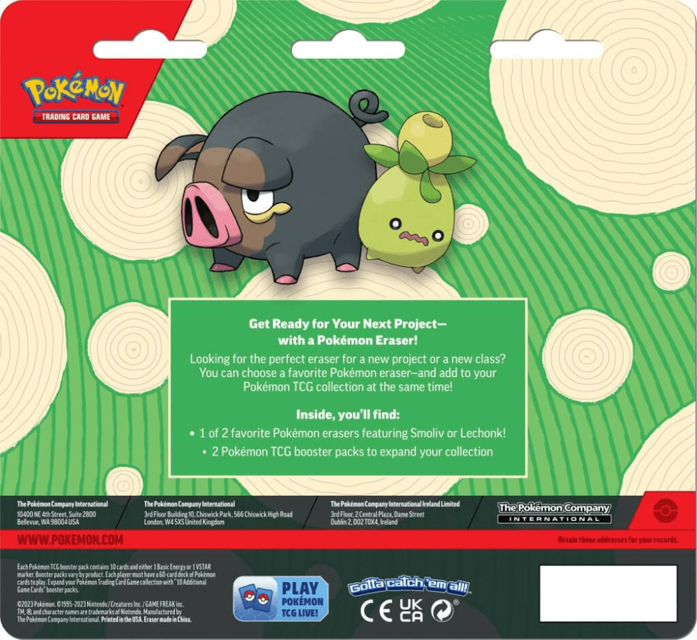 Pokemon TCG - Smoliv Eraser Blister